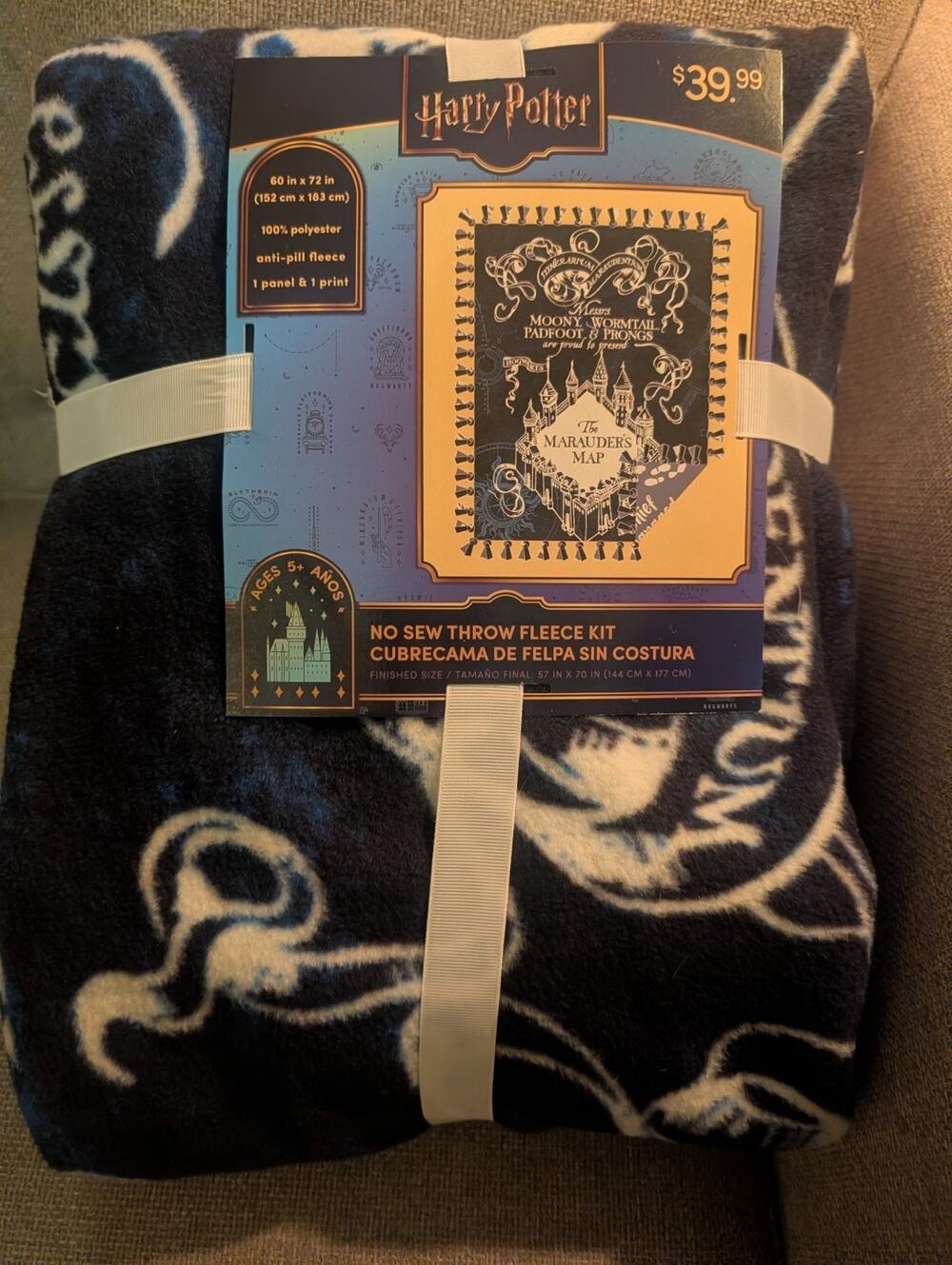 Harry Potter No Sew Throw Fleece Kit 57 x 70 Inches